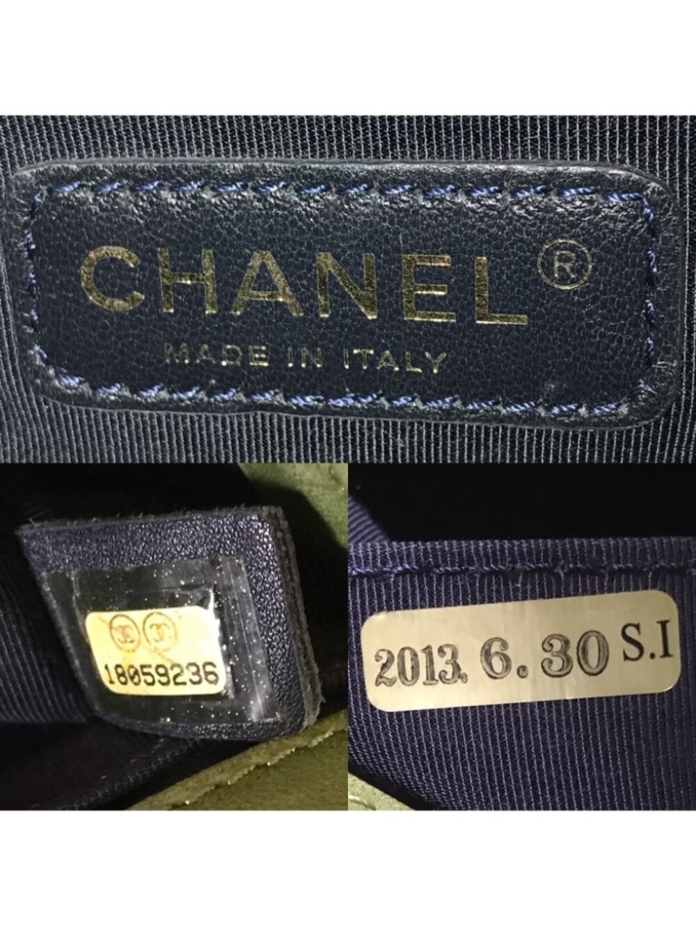 Chanel Boy Velvet Tweed Chain Shoulder Bag Green Purple - Picture 16 of 16